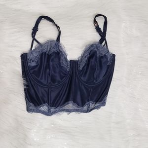 NWT Victoria's Secret Fishnet Lace Long Line Bra SIZE 36D